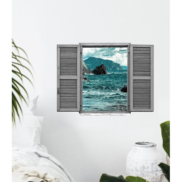 Longshore Tides Wandtattoo Fensterläden und Klippen im Meer Wayfair de